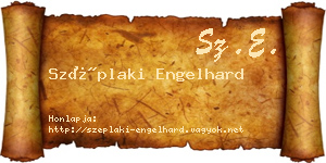 Széplaki Engelhard névjegykártya